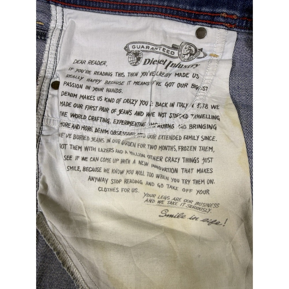 Diesel Selvage Jeans Tepphar Slim Carrot Fit Men's 33x32 Button Fly Distressed - Picture 10 of 16